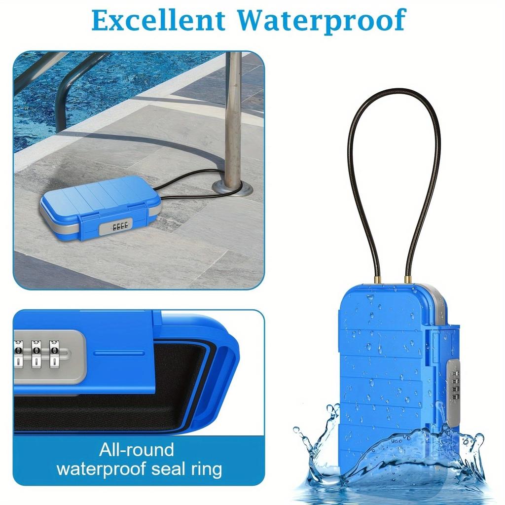 1 шт. 23,5*14,5*5,8 см водонепроницаемый портативный ящик для хранения паролей, портативный большой вместительный ящик для хранения паролей хорошего качества.