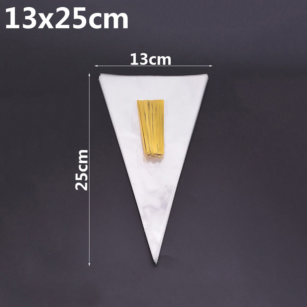 Wedding Supplies Jewelry  Plastic Candy Bag Snack Pocket Seal Cone Pouch Transparent Package