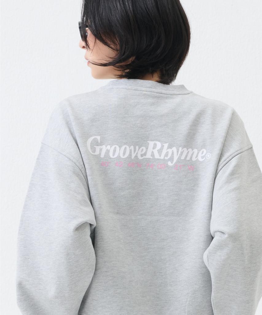 GROOVE RHYME Women'S) C100 3-Ply Terry New Location Chest/Back Logo Sweatshirt (Semi-Oversized Cropped Fit)(25 Years)(6 Colors) [Lrarctm511P]