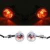 2pcs Motorcycle Round LED Turn Signal Indicators Light Rear Blinker Tail Super Bright Lamp 12V Flashers Universal Accessories