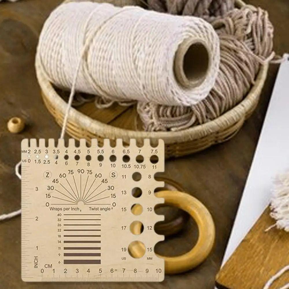 Square Knitting Gauge Ruler Handmade Crochet Hooks Ruler  for Spinners Yarn Measuring Tools