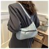 Denim Fashion Solid Color Casual Underarm Bag Trendy Multifunctional Handbag Shoulder Bags