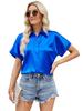 Summer Women's Shirts V-Neck Casual Short Sleeve Shirt
