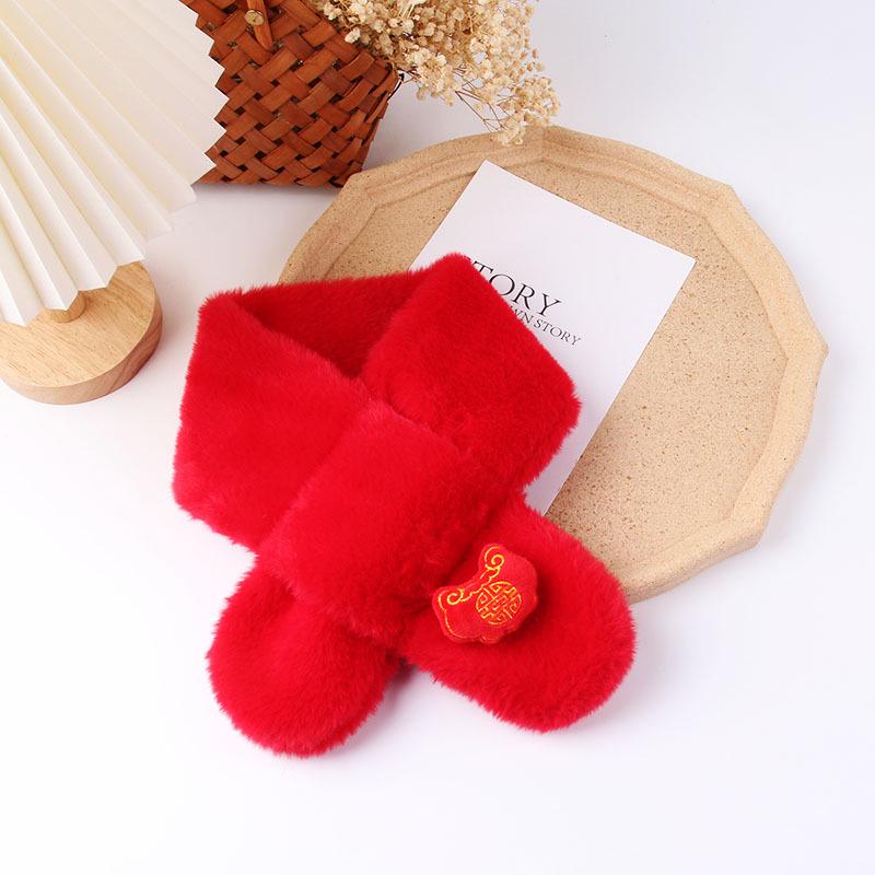 Festive Child's Snood: Red Faux Rabbit Fur for Autumn & Winter