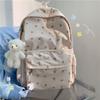 White Print Backpack Large-capacity Student Schoolbag Girl Cool High School Student Schoolbag Backpack Travel Bag
