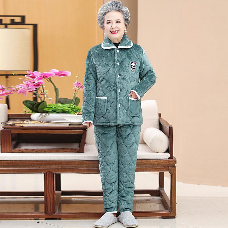 Осенне-зимняя одежда бархатный утепленный пижамный комплект утолщенная домашняя хлопковая одежда хлопковая одежда куртка женская