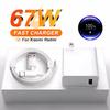 67W USB Fast Charger Quick Charge 3.0 for Xiaomi Mi 14 13 12 11 Pro Mobile Phone Charger Adapter 6A USB Type C Cable Travel Plug
