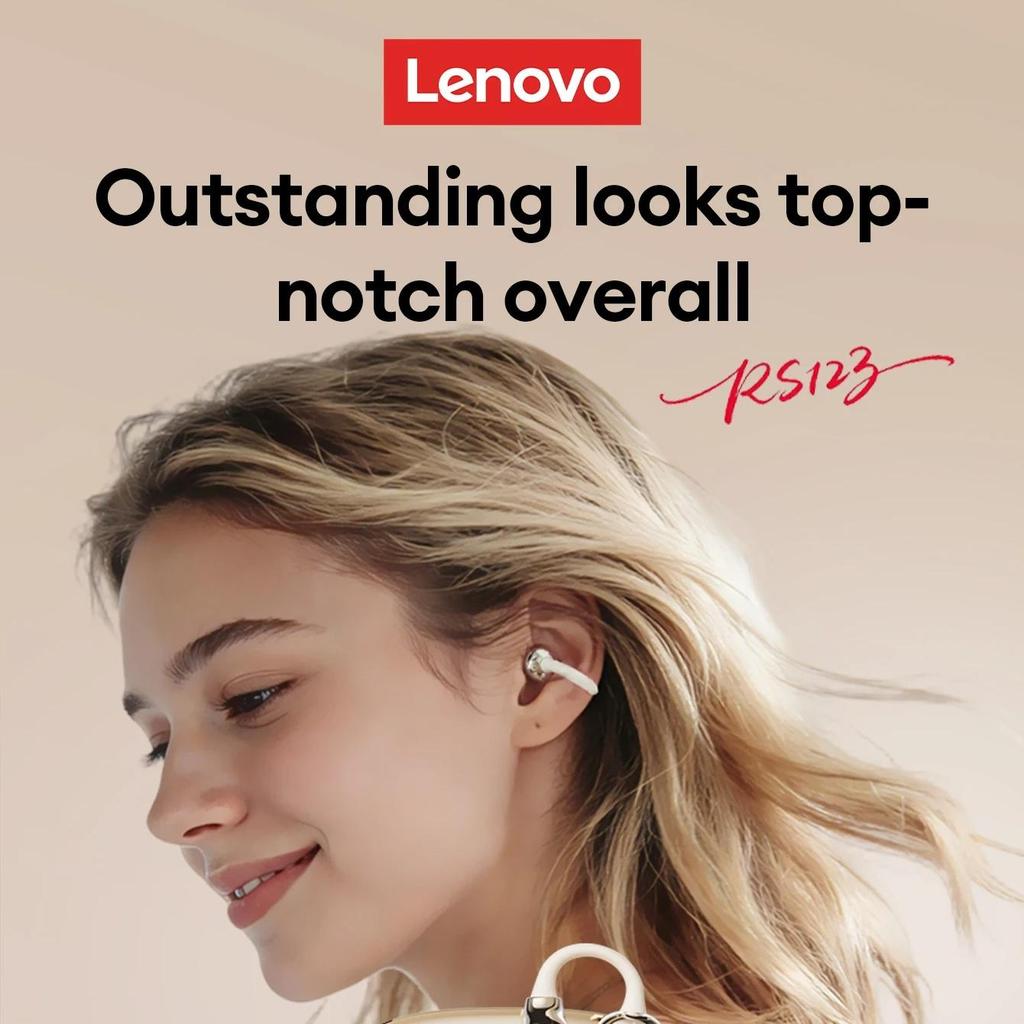 Оригинальные беспроводные наушники-клипсы Lenovo RS123 Bluetooth 6.0 Удобные наушники-клипсы 0,06 с Низкая задержка Игровые наушники 30 часов работы