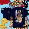 2026 Vintage Digimon Agumon Evolution Graphic T‑Shirt Front Back Print Anime Short Sleeve Retro Crew Neck Unisex Casual Manga Fan Streetwear Tops Tees