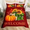 Happy Thanksgiving Duvet Cover Fall Maple Leaf Bedding Set Microfiber Gnome Gold Pumpkin Farm Harvest Comforter Cover Twin King