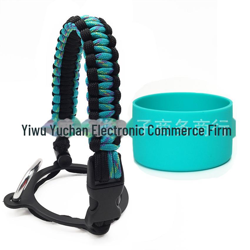 Top Thermos Cups with Silicone Non-Slip Sleeves, Hand-Woven Ropes, and Cup Handles