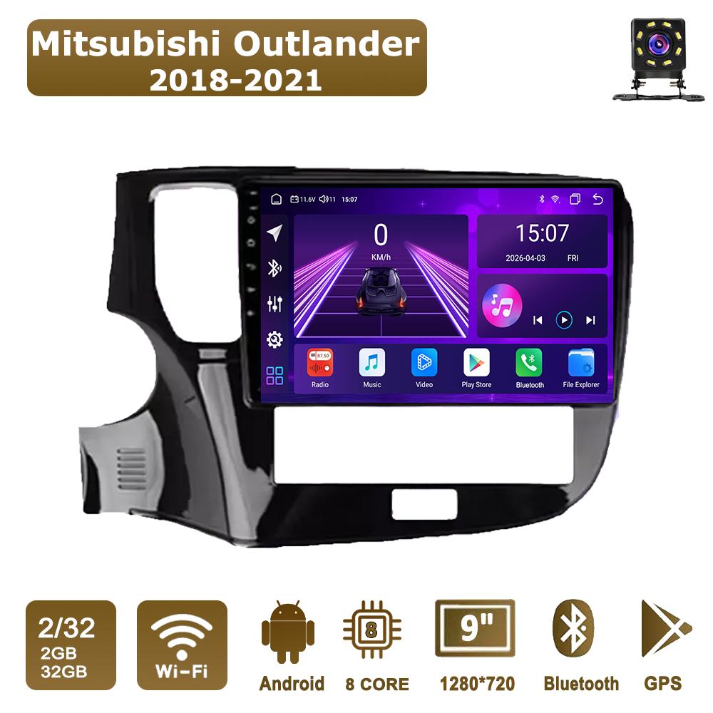 Android Car-Play Car Radio For Mitsubishi Outlander 2018-2021 Multimedia Player Head Unit Stereo GPS Navigation BT WIFI,8 CORE ,2+32GB