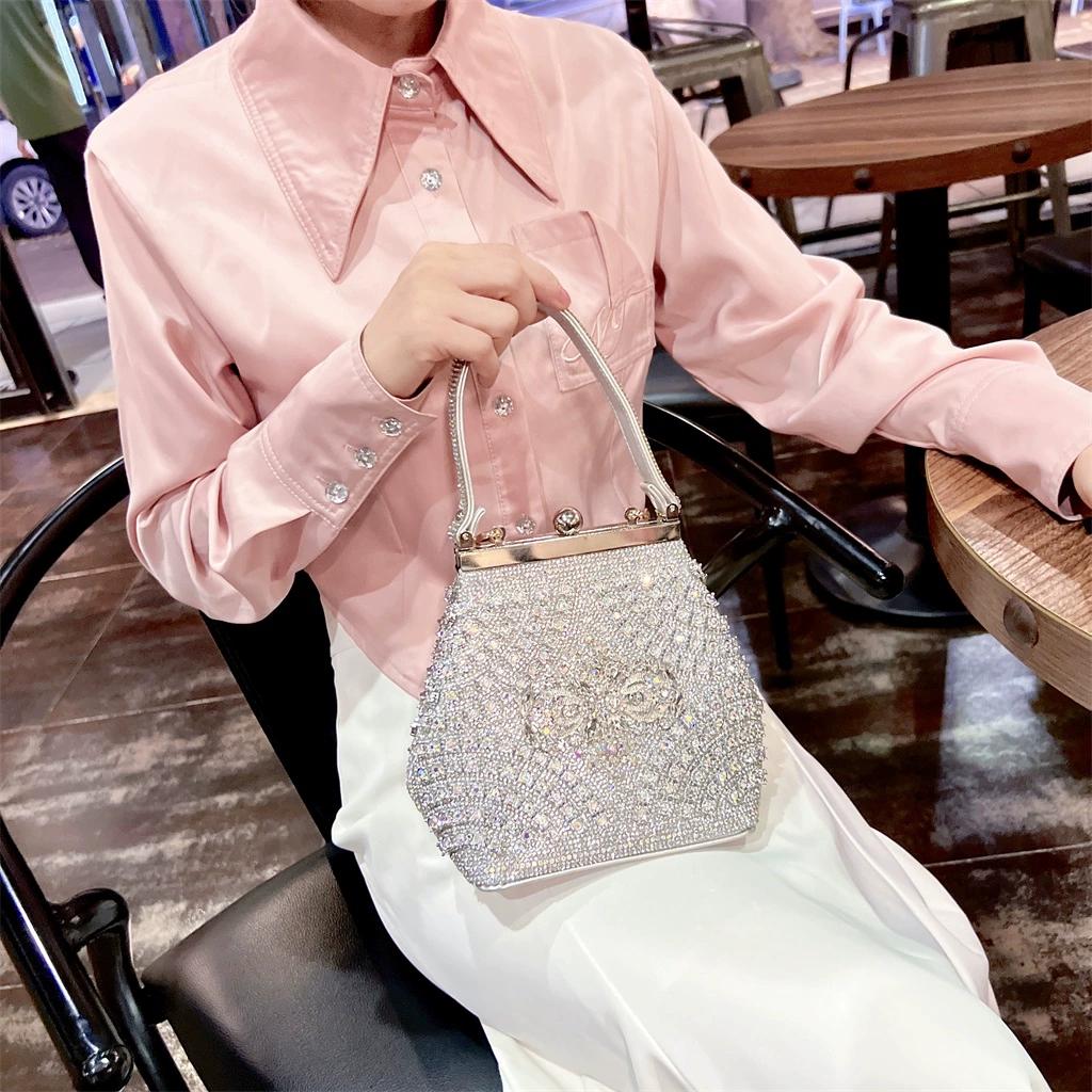 Сумка для ужина, женская сумка через плечо на одно плечо, банкетный комплект с бриллиантами, сумочка