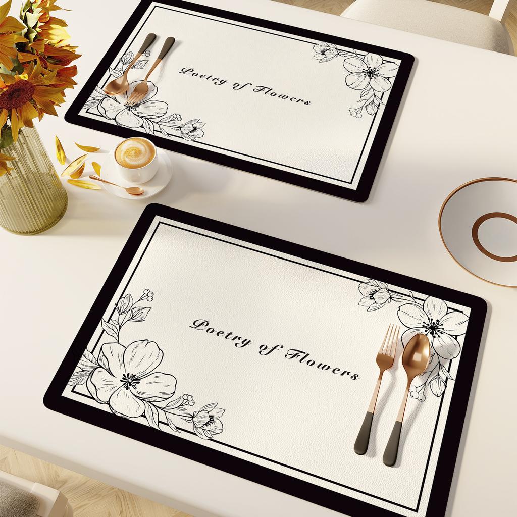 Кожаная подставка под тарелку Водонепроницаемая и маслостойкая теплоизоляционная подставка Легкая роскошь Высококлассная подставка под блюда для западной кухни Подставка под кофемашину на стол Вкладываемая подставка под чашку