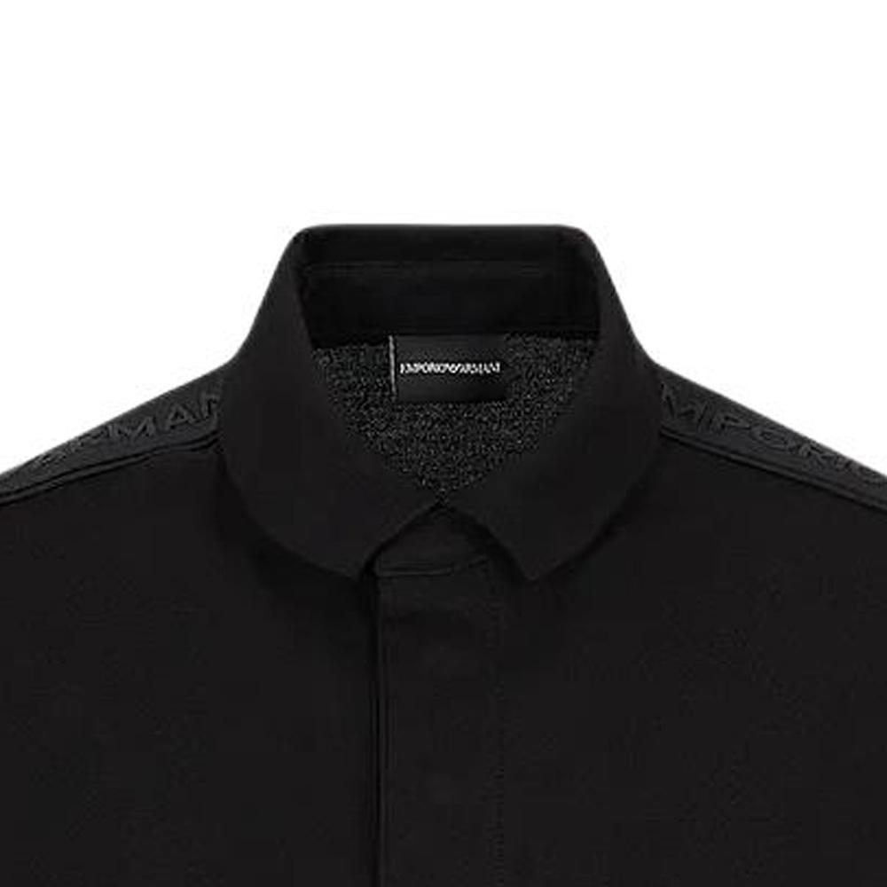 Emporio Armani Однотонная приталенная мужская футболка-поло с коротким рукавом Топы Черный 3D1FM31-JCYZ1-0999