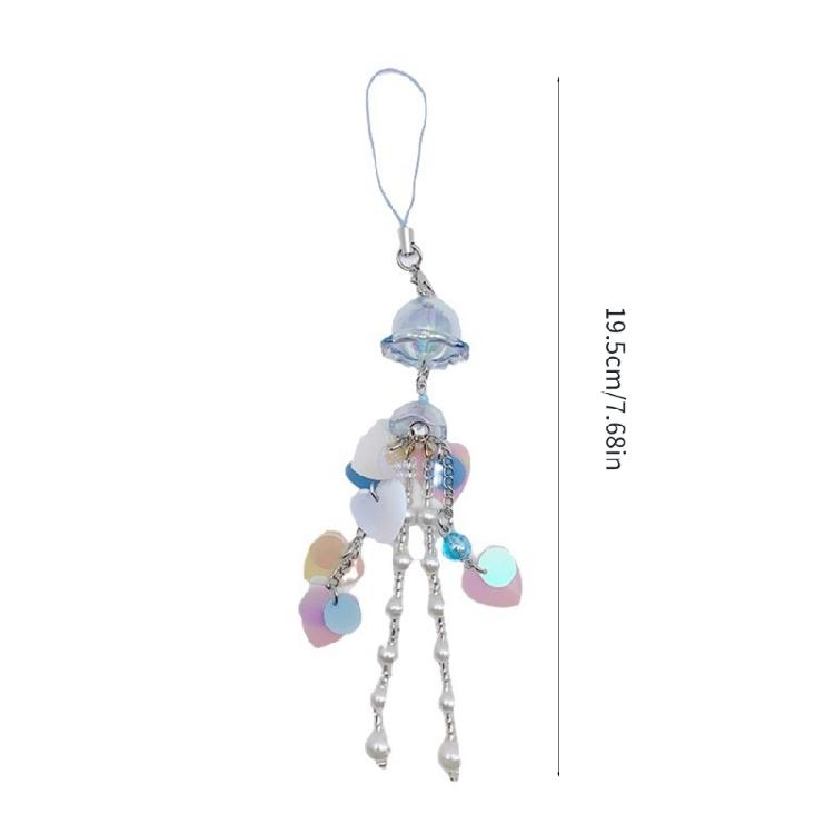 Dazzling Jellyfish Phone Charm Lanyard Cute Accessory for Keychain Bag Purse
