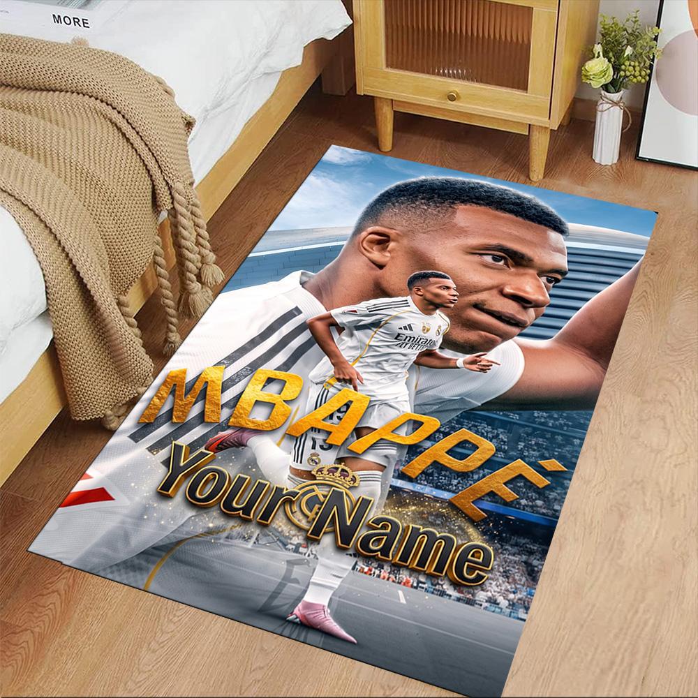 Mbappé Personalized Text Carpet Suitable for Entryway Balcony Bedrooms Hallway Antislip Carpet Decorate Offices Perfect Birthday/Christmas Gift Idea