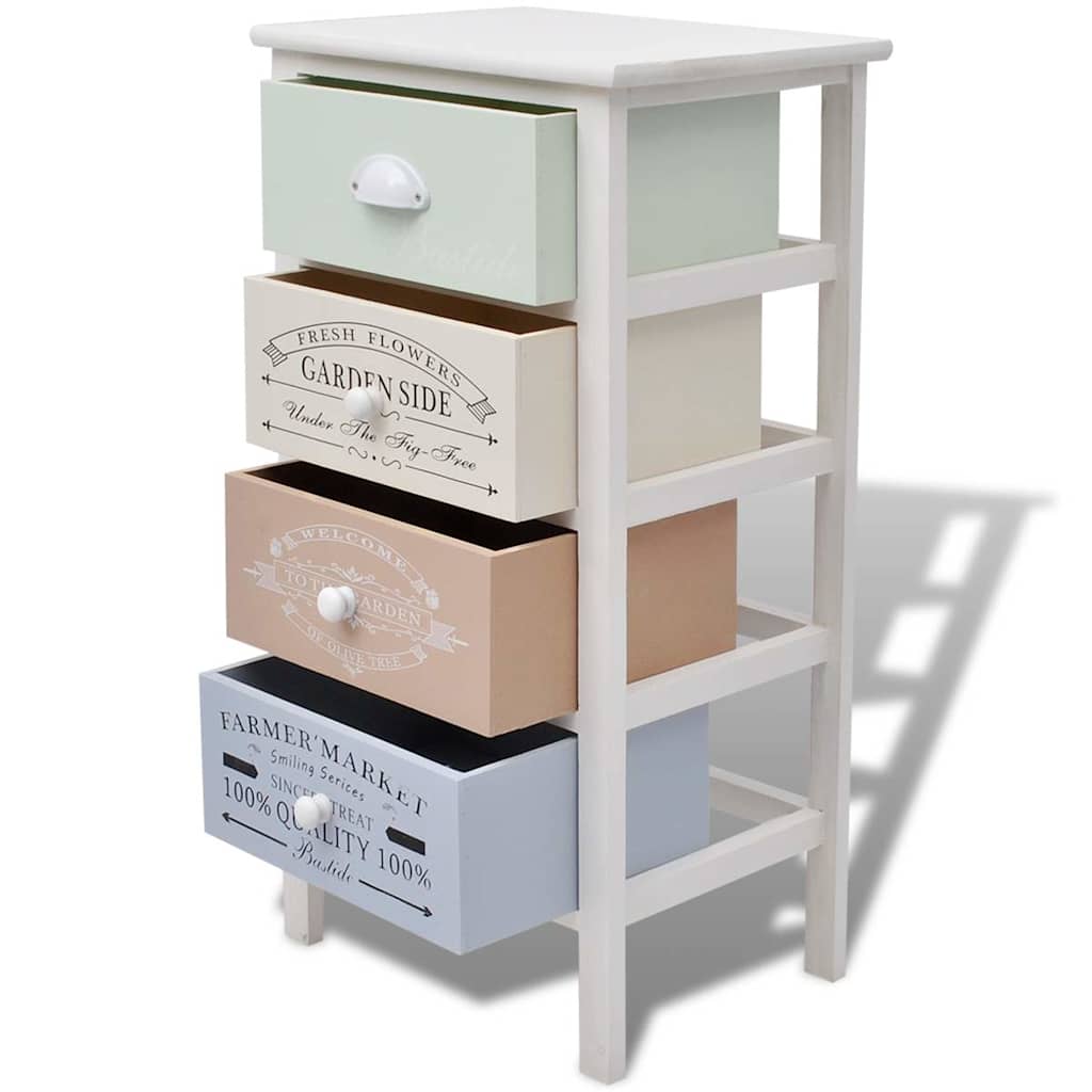 Side Cabinet with 4 Drawers French Style Wood