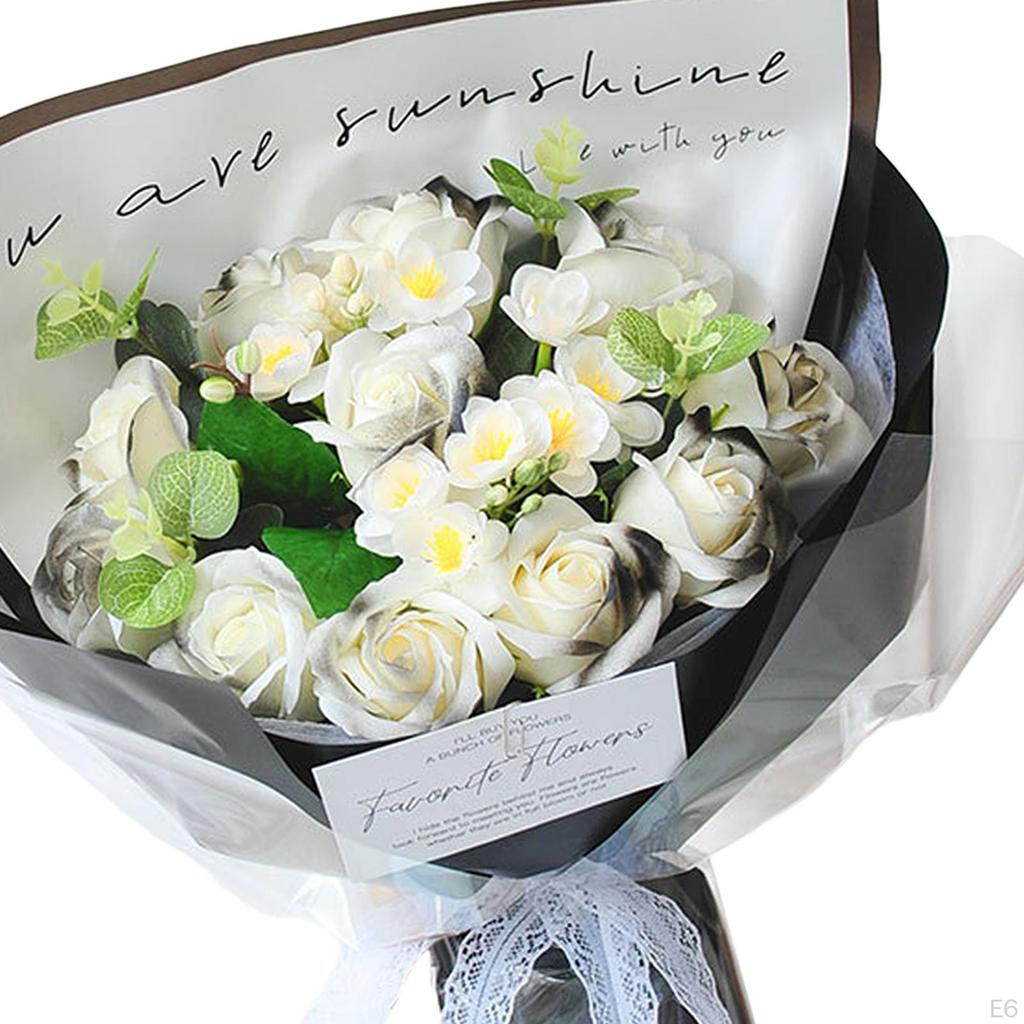 Букет из искусственных мыльных роз для нее 11,8x15,7 дюймов с приятным ароматом. Подарок на годовщину, день рождения