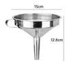 Stainless Steel Funnels Wide Mouth Oil Flask Funnel with Detachable Filter Orange Juice Metal Funnel Portable Bar Kitchen Tools
