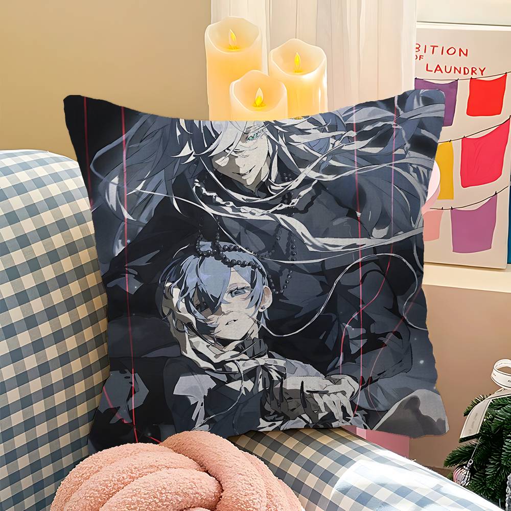 B-Black B-Butler Japanese Anime Personalized Pillow Cover Kids Bedroom Wild Party Decor Pillowcase Kid Birthday Shower Gift