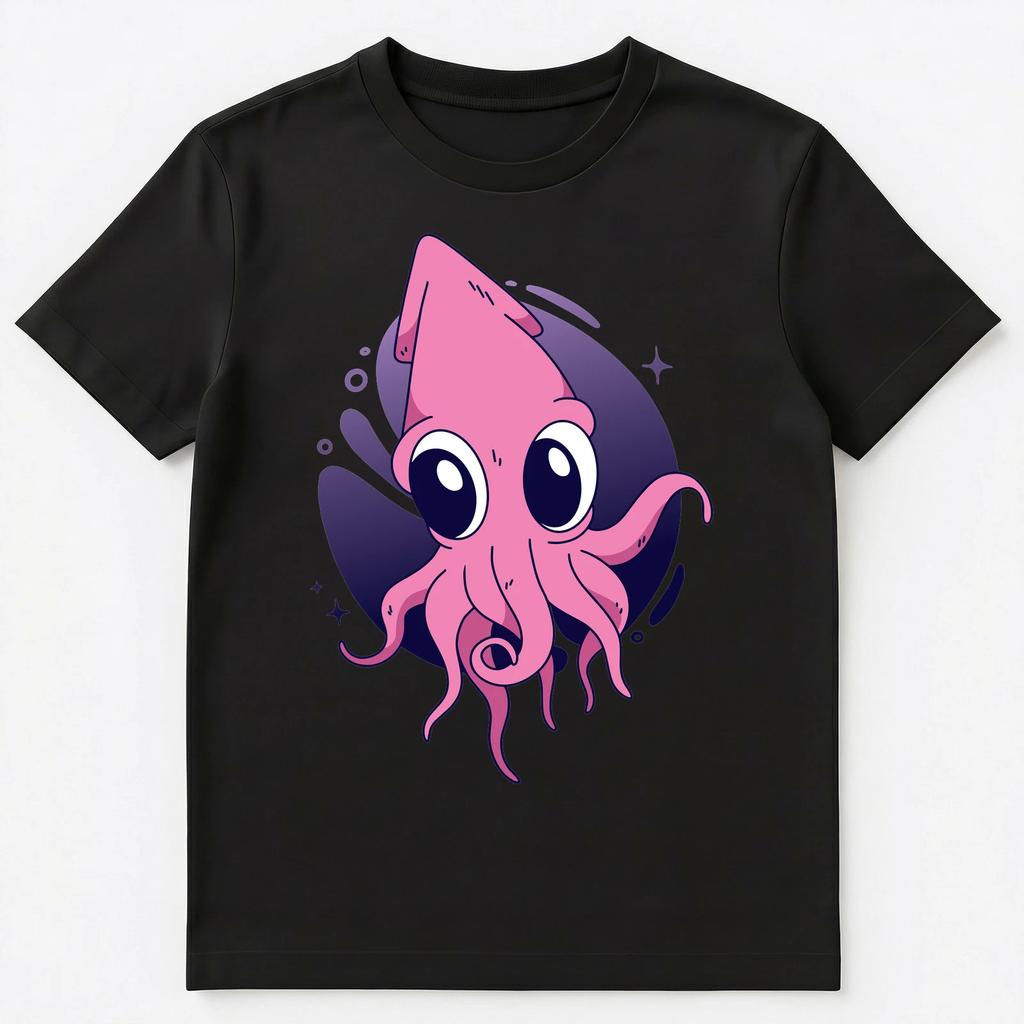 Cute Pink And Purple Squid Unisex T-Shirt