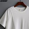 Dimanaf 2025 Women T-Shirt Zipper Female Solid O-Neck Cotton Loose Short Sleeve Tops&Tees