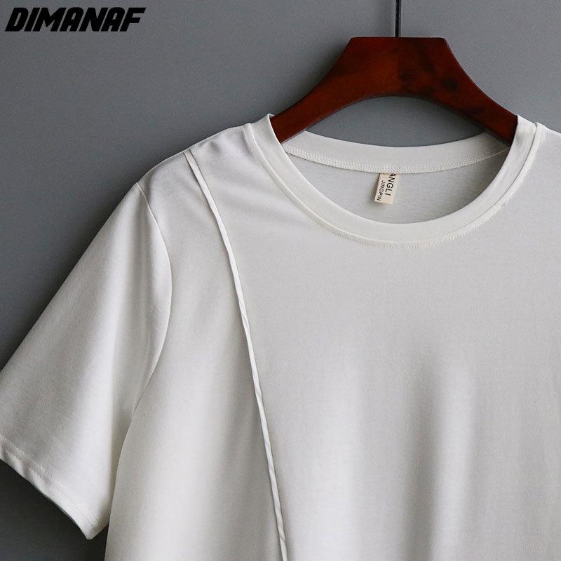 Dimanaf 2025 Women T-Shirt Zipper Female Solid O-Neck Cotton Loose Short Sleeve Tops&Tees