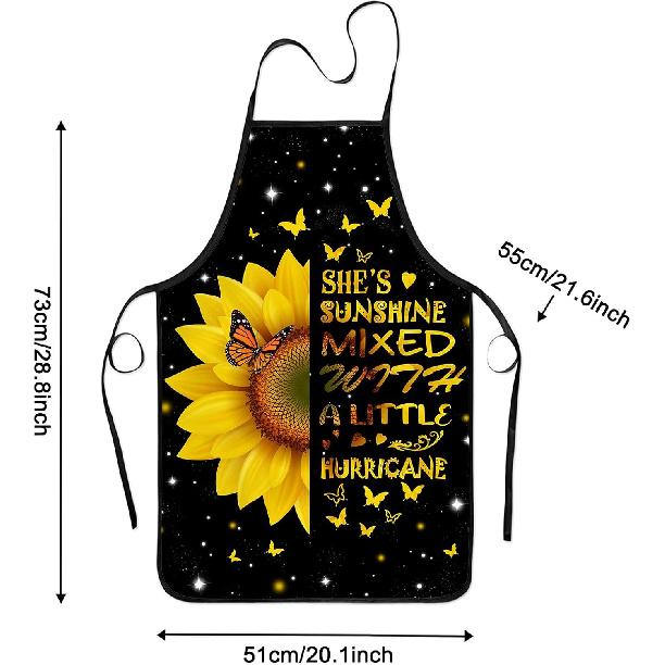 Смешные фартуки с подсолнухами для женщин, желтые фартуки, милый кухонный фартук, фартук для выпечки, фартук шеф-повара, водонепроницаемый фартук с подсолнухом, подарки для женщин