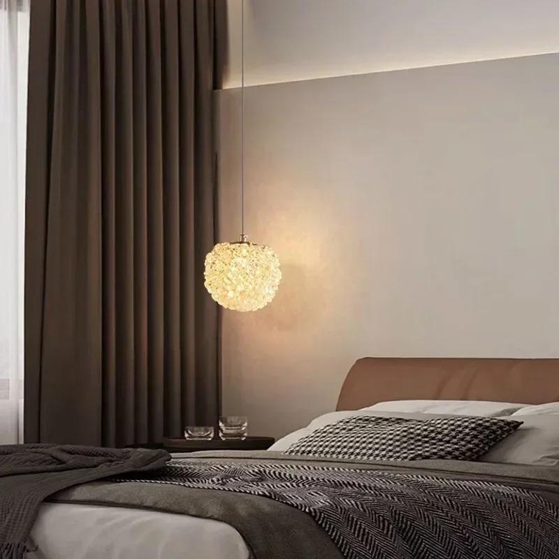 Теплый романтический свет и роскошный прикроватный светильник, современный стиль, высококачественная хрустальная люстра, длинная лампа для коридора спальни