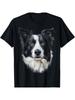 Женская хлопковая футболка с мордой собаки бордер-колли, премиальный принт из чистого хлопка, прочная и долговечная, стиль кэжуал