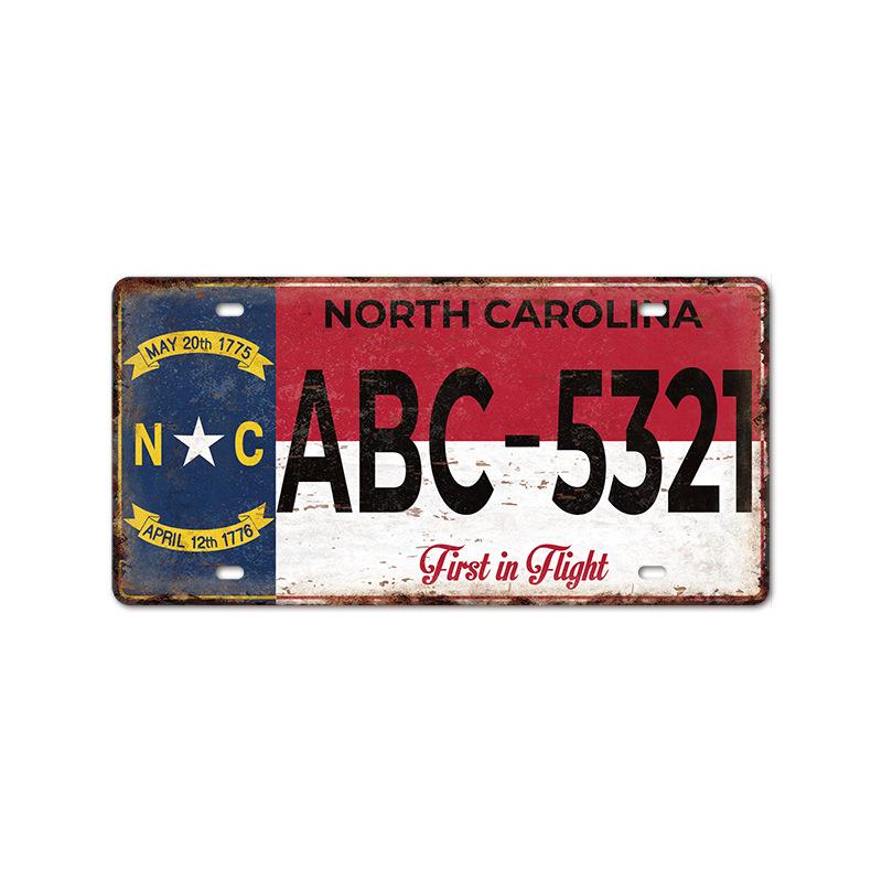 Vintage Tin Art with 1530 License Plate Design: Ideal for American - Style Background Wall Decor