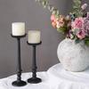 Black Cast Iron Roman Candle Holders Set Dinner Photography Decor
