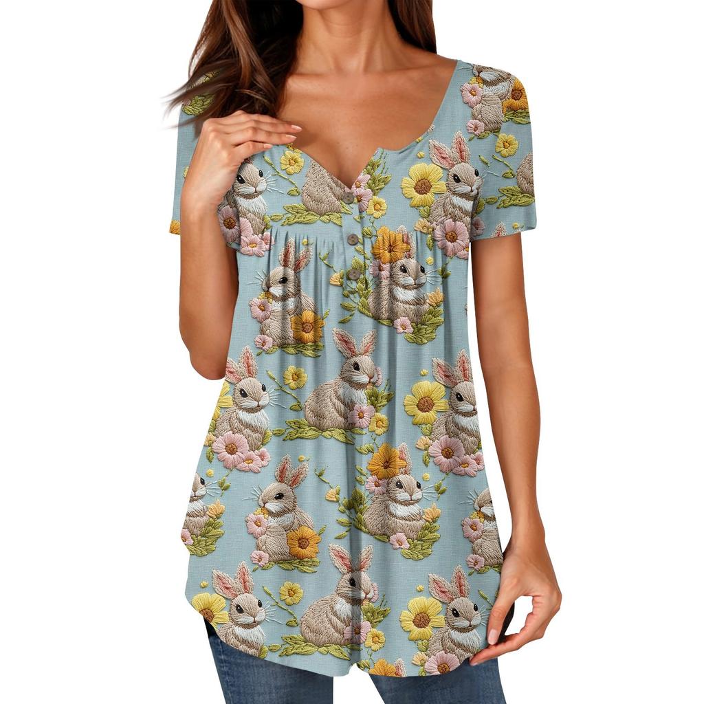 Женские туники, топы, нарядные, повседневные, летние, с принтом, рубашки с коротким рукавом, свободный крой, плиссированный топ в стиле бохо