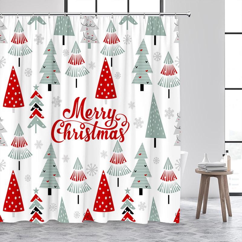 GAEMerry Christmas Шторки для душа Звезды Рождественские елки Занавеска для ванной Полиэстер Новый год Домашний набор для украшения ванной комнаты с Ho
