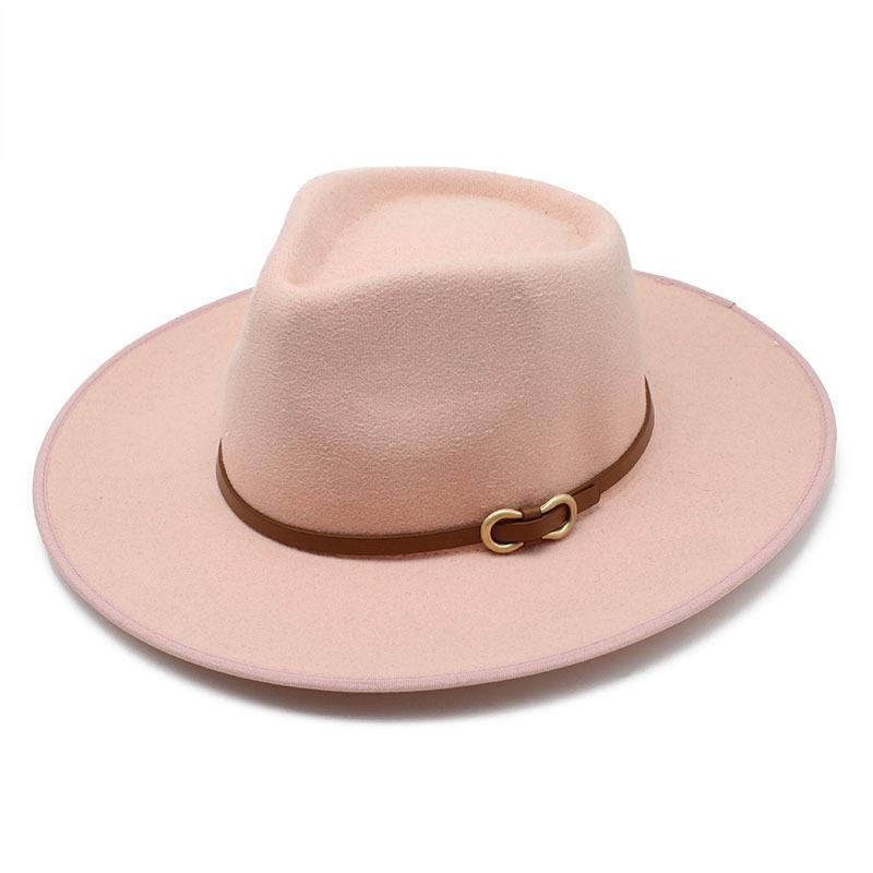 Шерстяной цилиндр Повседневный Ретро Подшитый Шляпа с плоскими полями Атмосферный Универсальный Для выступлений Джазовая шляпа