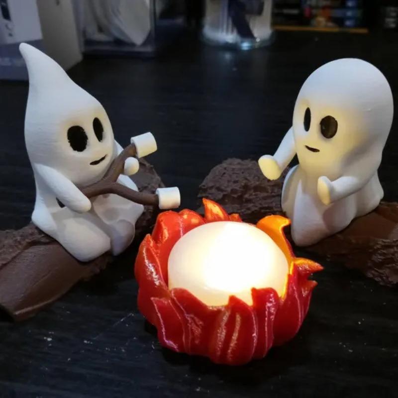 Ghost Campfire Gathering Ghost Campfire Party Resin Ornament Halloween Decoration