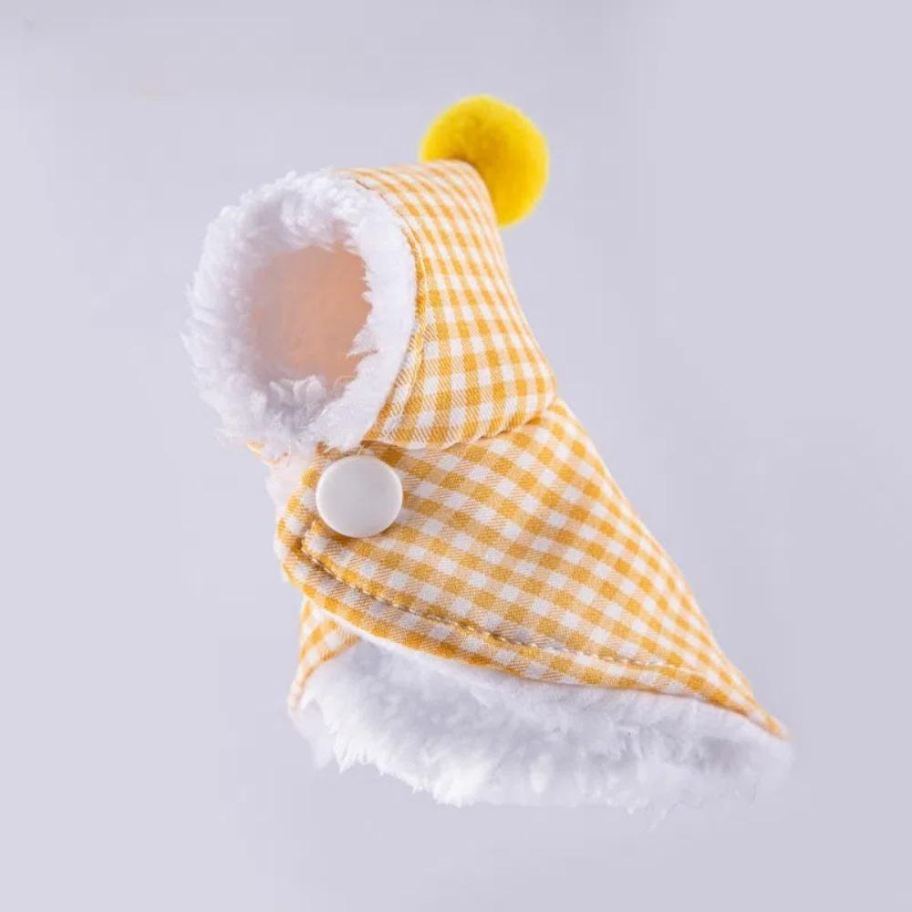 Winter Pet Parrot Cape Plaid Plush Cape Hat Kit New Parrot Clothes  Pet Accessories