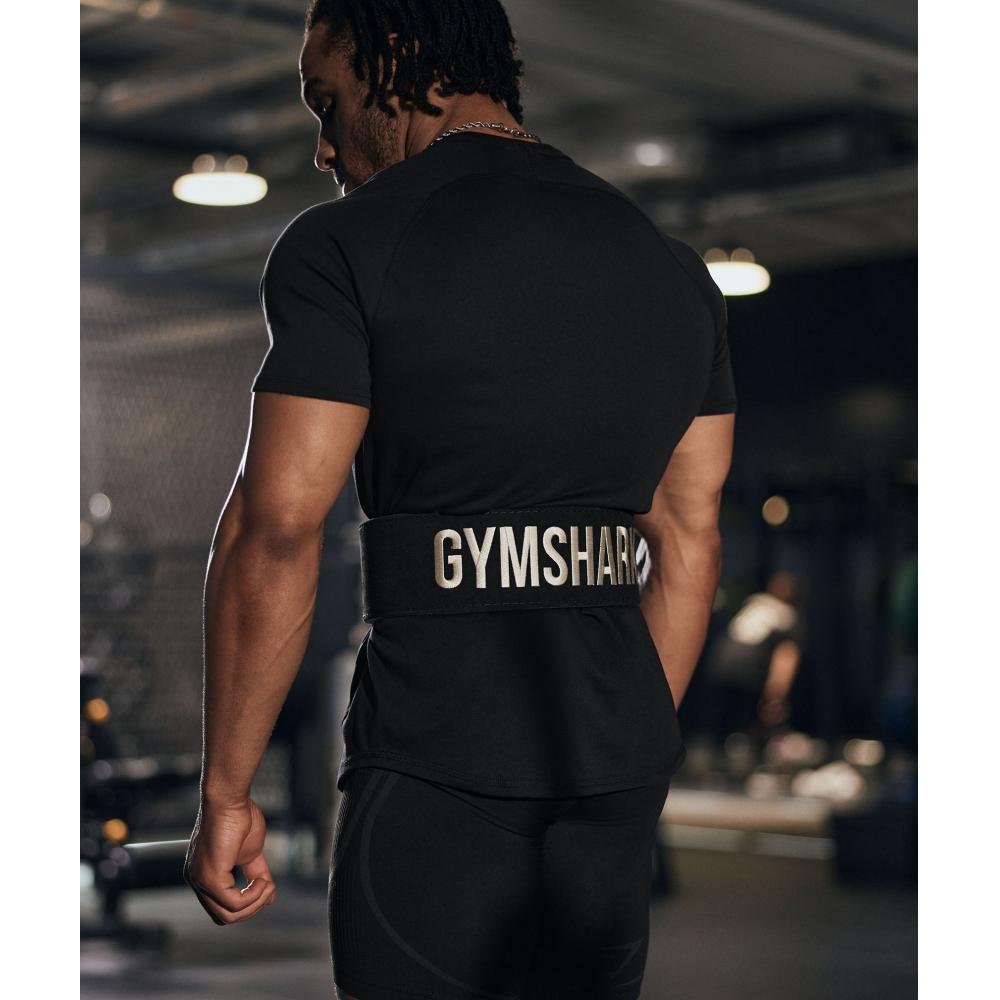 Gymshark Ремень для подъема рычага черный экрю белый I3a5m Bcch