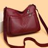 Women's Small Square Bag Shoulder Bag Soft Leather Mother Bag Multi-Layer Bag