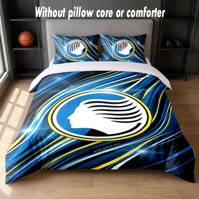 Atalanta FC Design Bed Bedding Set 1 Duvet Cover + 2 Pillowcases Soft Breathable Household Bed Linens