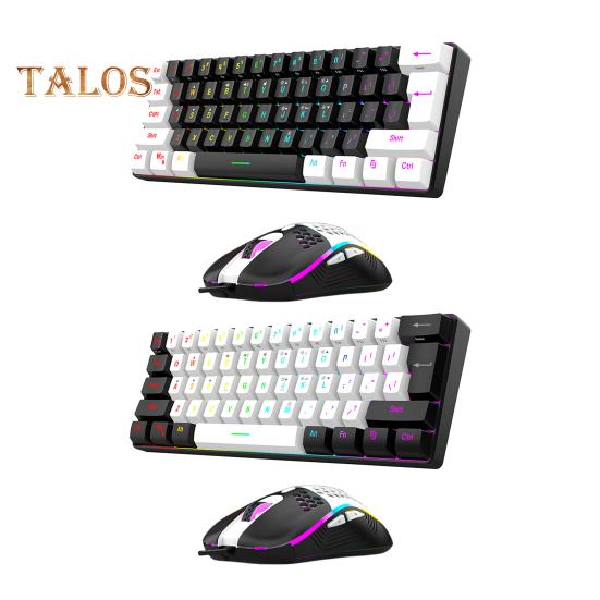 Проводная механическая игровая клавиатура с RGB-подсветкой, универсальная 61 клавиша, мини-проводная офисная клавиатура с мышкой