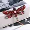 Vintage Corsage Pin Big Dragonfly Brooch Silk Scarf Buckle Diamond Animal Brooch