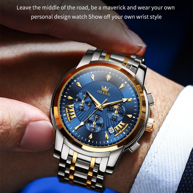 OLEVS Мужские часы Модные индивидуальные персонализированные водонепроницаемые ночные светящиеся кварцевые часы Мужские часы