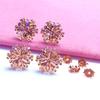 Серьги-пусеты Starryfu из розового золота 585 пробы с русскими снежинками, сверкающие женские в корейском стиле из пурпурного золота