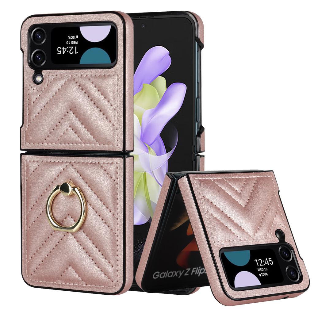 Чехол для складного мобильного телефона Z Flip6 для женщин, подходит для Samsung Flip5, модный защитный чехол, чехол для мобильного телефона из кожи в стиле маленького аромата