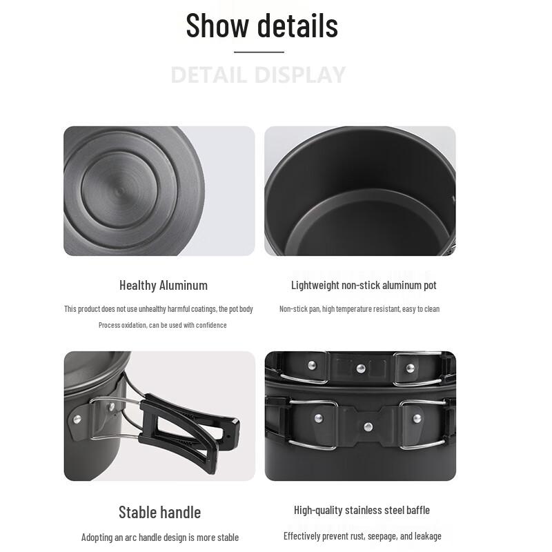 Hiker Outdoor Camping Cookware Teapot Set