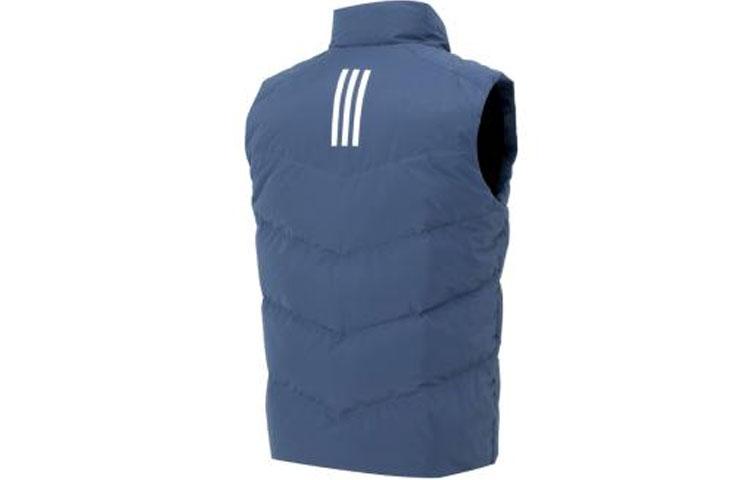 adidas Мужские пуховые жилеты Синие С воротником-стойкой Умеренные IS0370