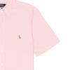 Polo Ralph Lauren Однотонная рубашка с вышитым квадратным воротником и коротким рукавом с логотипом Мужские рубашки розового цвета 710794942-003