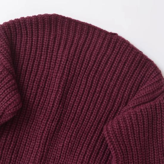 Женский свитер с круглым вырезом, длинный рукав, однобортный трикотажный свитер с карманами, однотонный кардиган